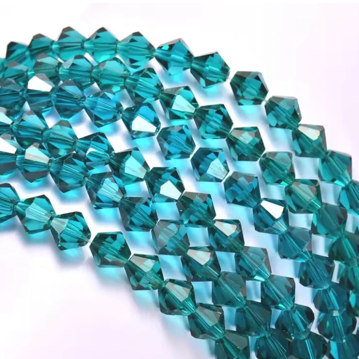 2mm Aqua Half Plated AB Grade AAA, Bicone Beads *180 pcs - Sundaylace ...