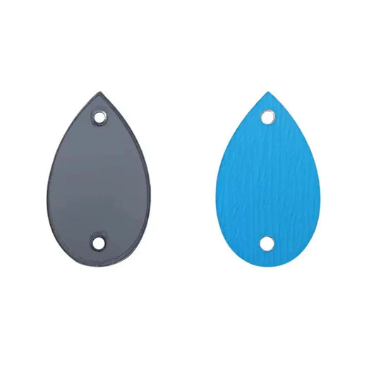 17*28mm Grey Reflective Mirror Teardrop Shaped Sew on Mirror Gem