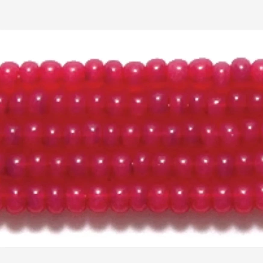 11/0 Rhubarb Pink Silk *Opal Preciosa Seed Beads *Hank 11/0 Preciosa Seed Beads