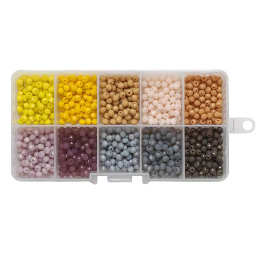 4mm Sunflower Rondelle Bead Set - 10 Colours of 4mm Rondelle Glass Beads Set, Promotions Sundaylace Creations & Bling