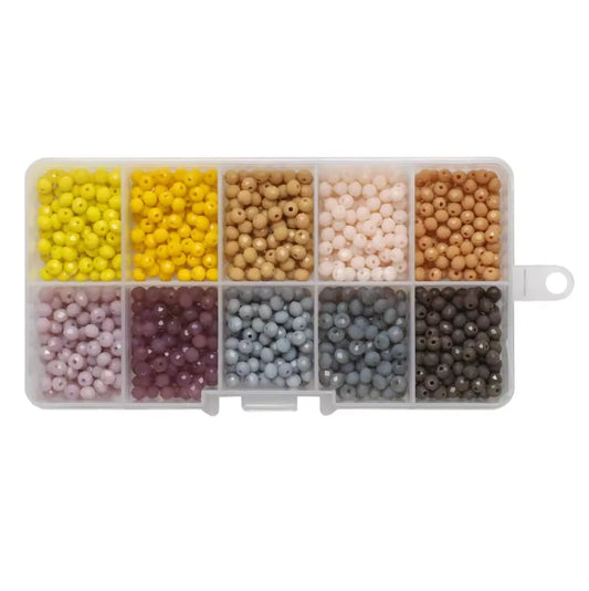4mm Sunflower Rondelle Bead Set - 10 Colours of 4mm Rondelle Glass Beads Set, Promotions