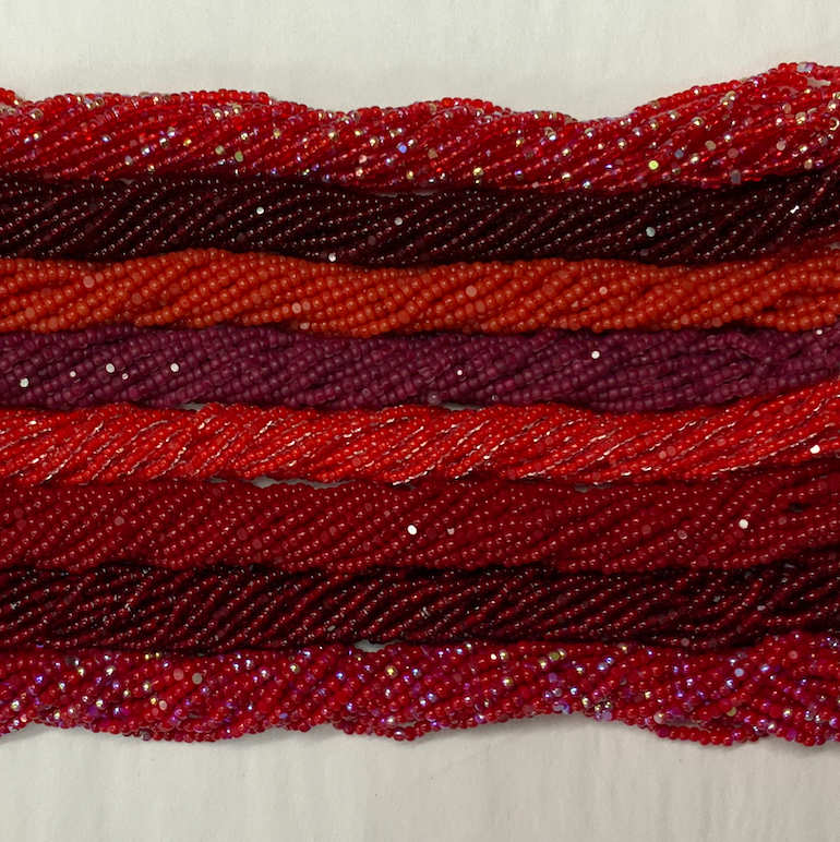 "Red Crimson" ❤️🔥8 x 11/0 Charlotte India Bead Hank (10g) Bundle, Bundle Promotions India Sheen Charlotte Cut Seedbeads