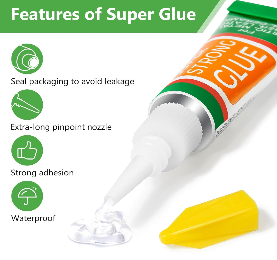 Super Strong Glue Fast Drying Liquid Clear 3fl.oz, Basics Sundaylace Creations & Bling
