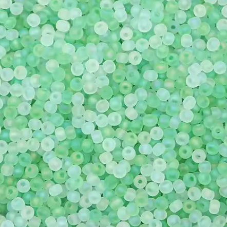 11/0 Japanese Seedbeads, Frosted Matte Pale Green (10g) 11/0 Japanese Seed Beads