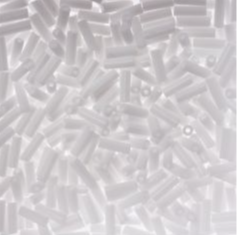 Czech Bugle Beads apx. 19g Vial #3 Opaque White John Beads