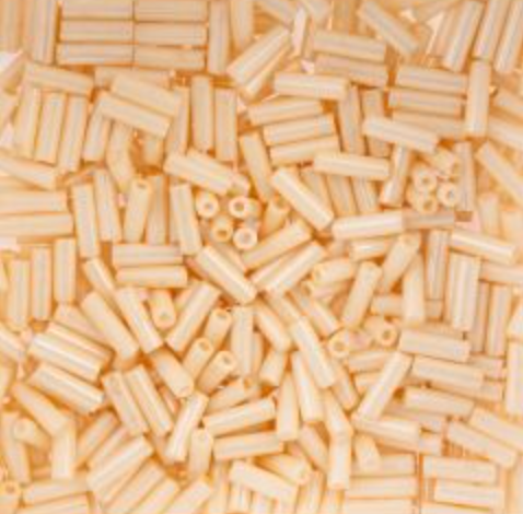 Czech Bugle Beads apx. 19g Vial #3 Eggshell John Beads