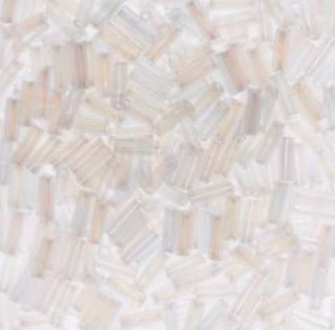 Czech Bugle Beads apx. 19g Vial #3 Transparent Crystal Iris John Beads