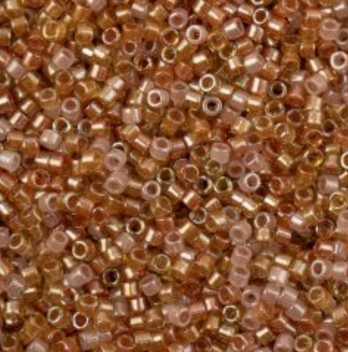 Delica 11/0 RD Transparent Apricot Mix (0987v)  (5.2g) Miyuki Delica Beads