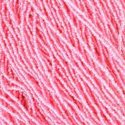 Close-up of pink and white beads

