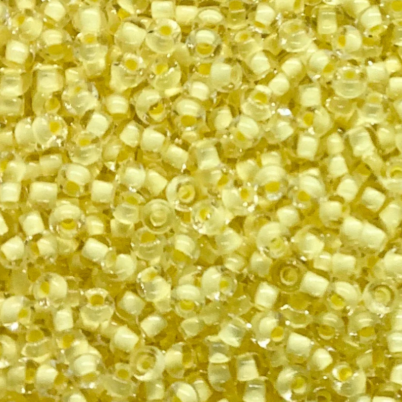 10/0 Pale Yellow Colour lined Terra, Preciosa Seed Beads 10/0 Preciosa Seed Beads