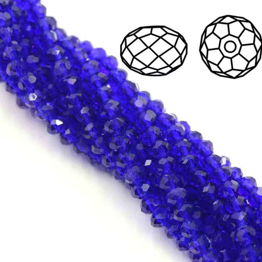 2*3mm Sapphire Blue Transparent Rondelle Beads Loose (5g) Sundaylace Creations & Bling