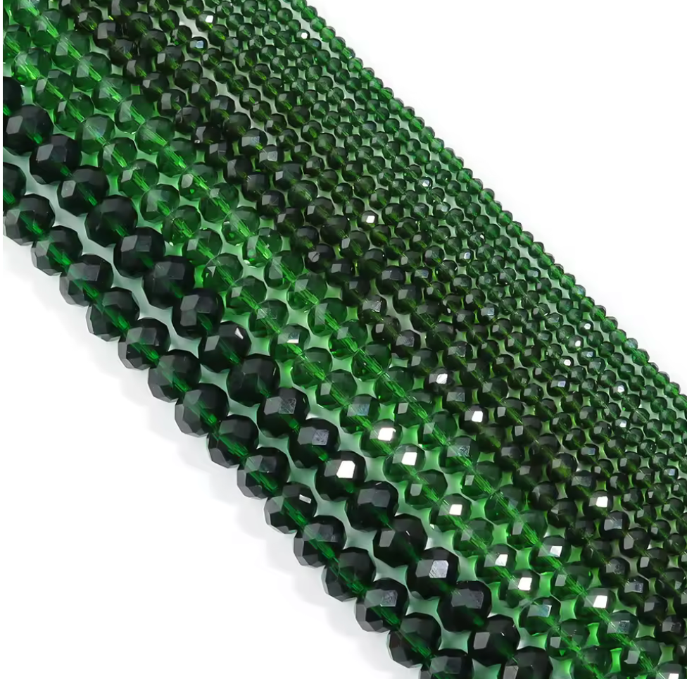 2*3mm Olive Green Transparent Rondelle Beads Loose (5g) Sundaylace Creations & Bling