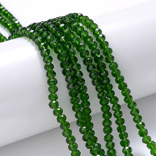 2*3mm Olive Green Transparent Rondelle Beads Loose (5g) Sundaylace Creations & Bling