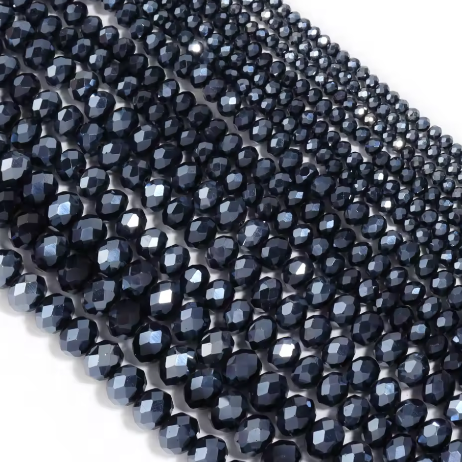 2*3mm Gunmetal Metallic Grey Rondelle Beads Loose (5g) Sundaylace Creations & Bling