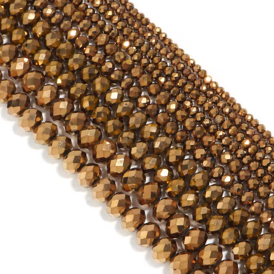 2*3mm Metallic Dark Copper Gold Rondelle Beads Loose (5g) Sundaylace Creations & Bling