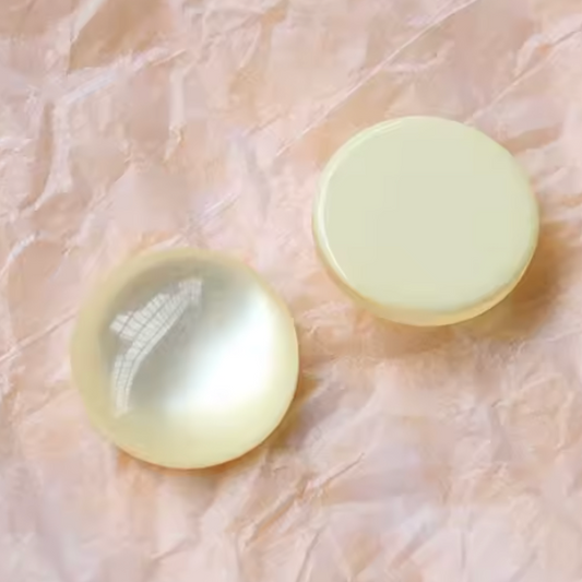18mm Light Yellow Pastel Easter Cat Eye Jelly Round, Glue on, Resin Gem, (Sold in Pair) Resin Gems