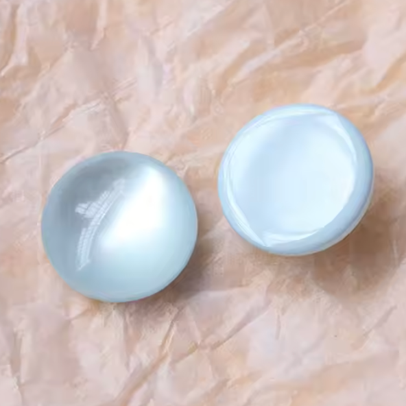 18mm Light Blue Pastel Easter Cat Eye Jelly Round, Glue on, Resin Gem, (Sold in Pair) Resin Gems