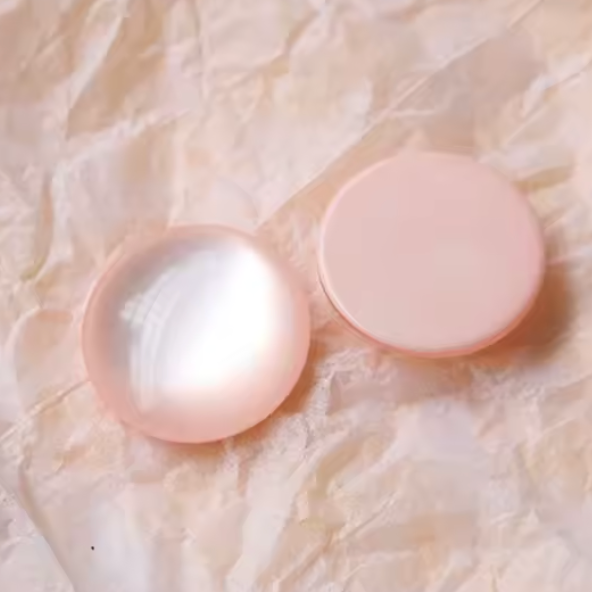 18mm Light Peach Pastel Easter Cat Eye Jelly Round, Glue on, Resin Gem, (Sold in Pair) Resin Gems