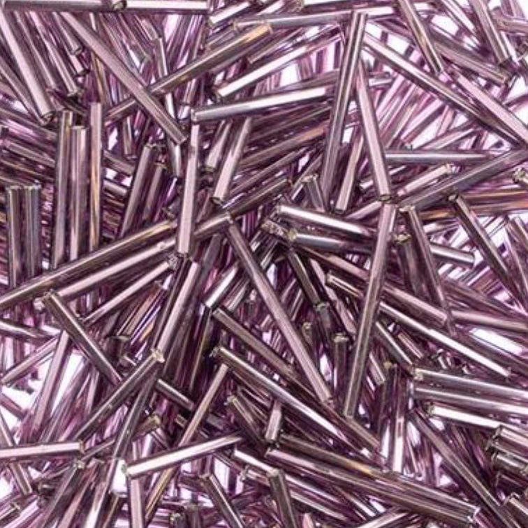 BUGLES Silver Lined Purple, Long 30mm (20g) Sundaylace Creations & Bling