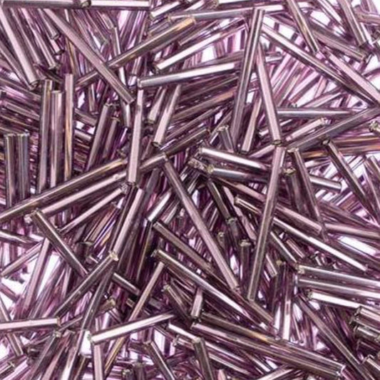 BUGLES Silver Lined Purple, Long 30mm (20g) Sundaylace Creations & Bling
