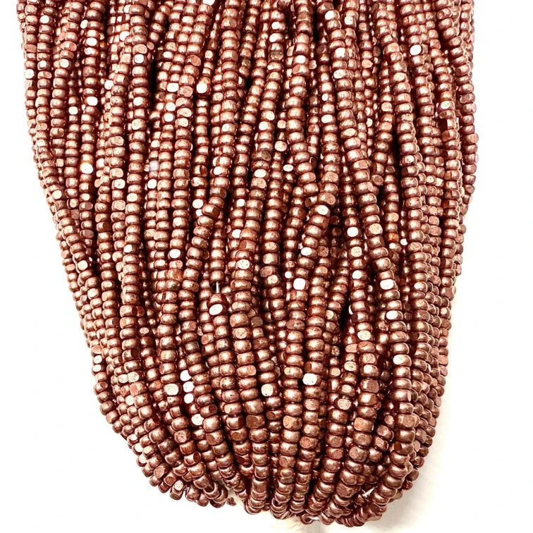 11/0 Charlotte Cut Seed Bead - Matte Metallic Old Rose Gold (5g Loose) India Sheen Charlotte Cut Seedbeads
