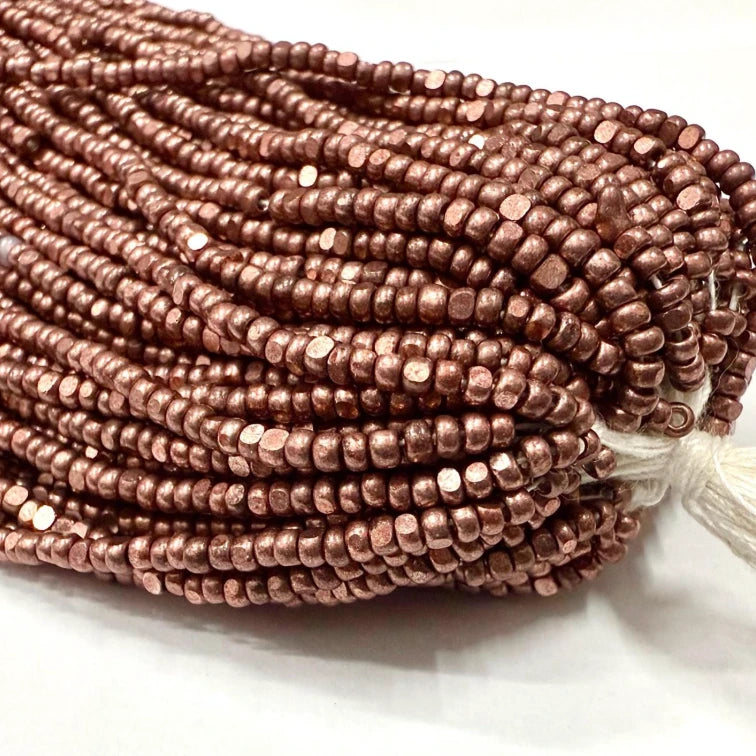 11/0 Charlotte Cut Seed Bead - Matte Metallic Old Rose Gold (5g Loose) India Sheen Charlotte Cut Seedbeads