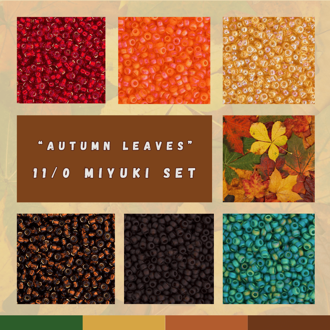 "Autumn leaves" Opaque Set, 11/0 Miyuki Seed Beads, Set of 6 x 22g vials Promotions