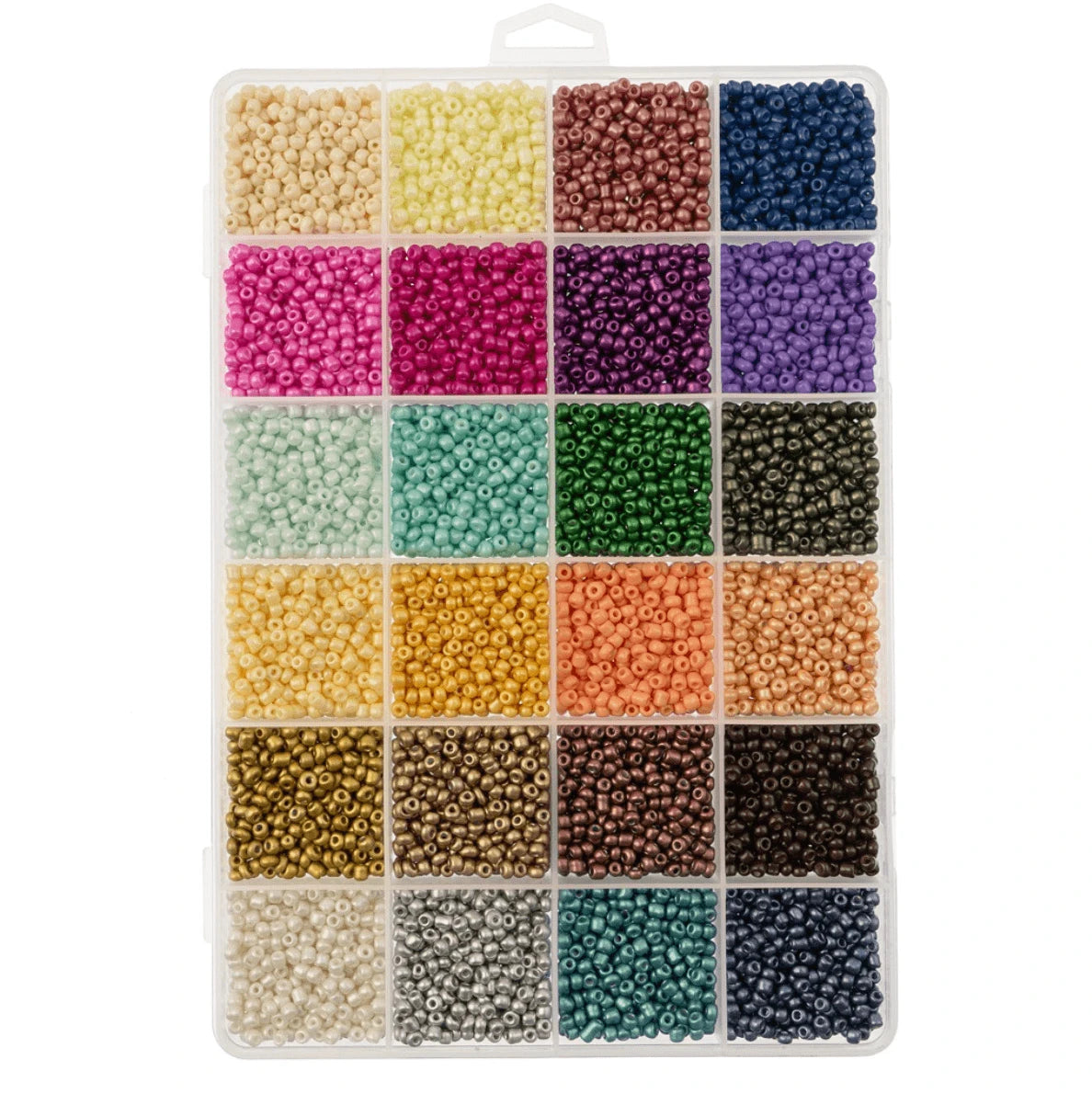 Bead Box - 8/0 Glass Seed Beads  apx. 300g -  24 Colors Metallics and More! Promotions Promotion
