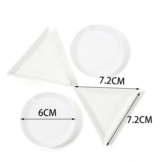 6cm Round White 10pcs Beading Trays for Beadworkers, Various Shapes and Sizes, Basics