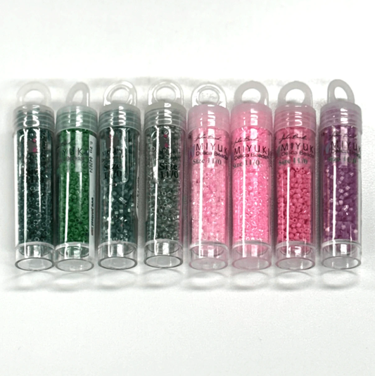 "Best Witch" Green/Pink Delica Set, 8 x 5.2g vials, Promotions Delica Beads