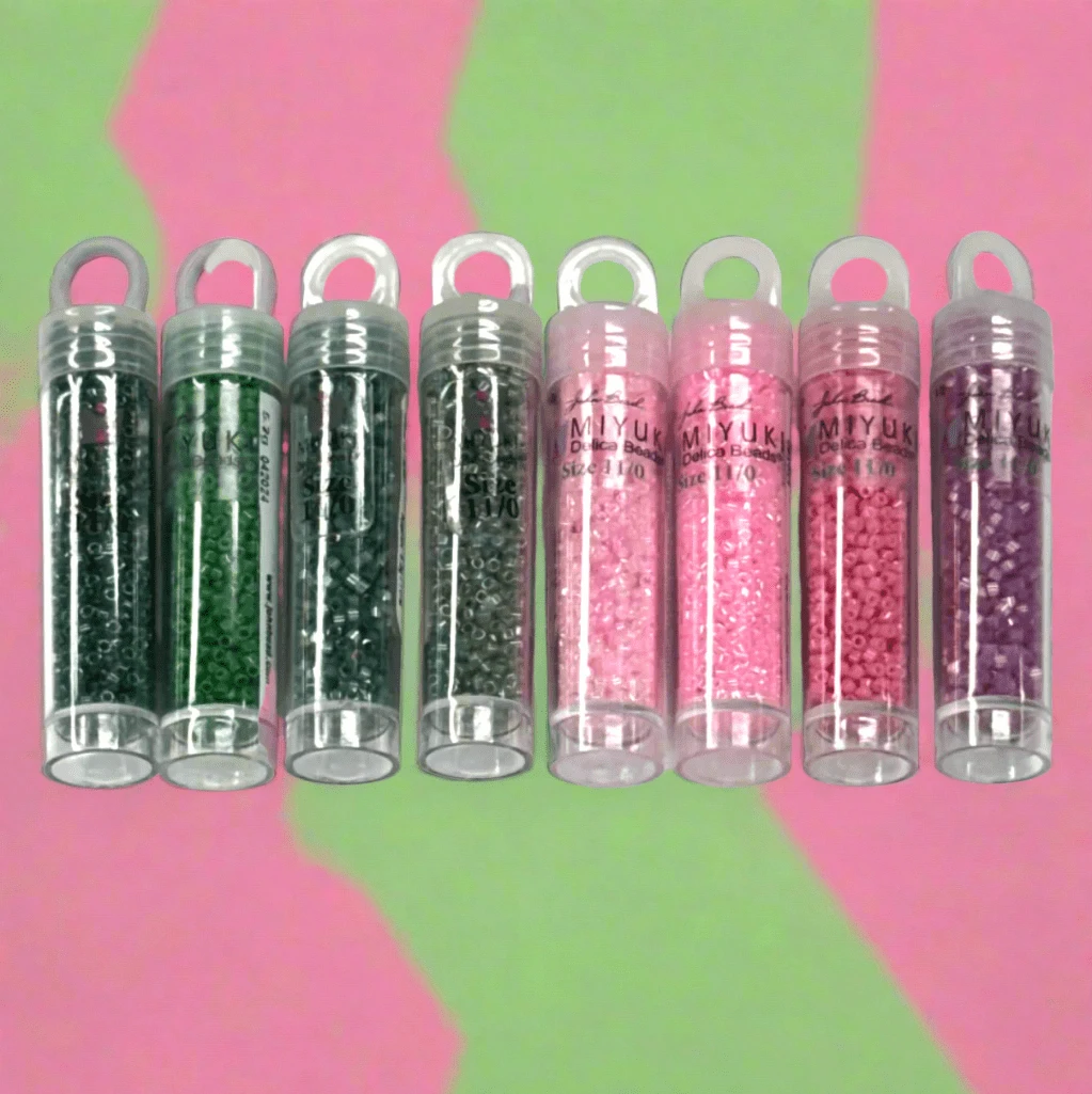 "Best Witch" Green/Pink Delica Set, 8 x 5.2g vials, Promotions Delica Beads