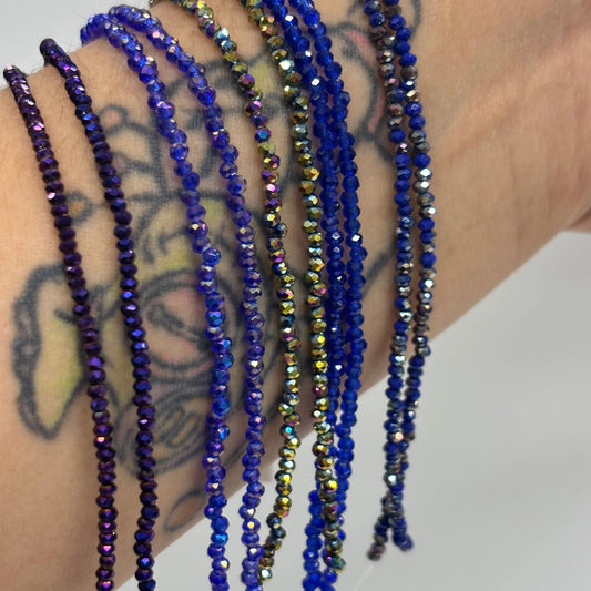 "Blue and Bougie" 5 x 1.5*2.5mm Crystal Lane Rondelle Bead Set, Promotions