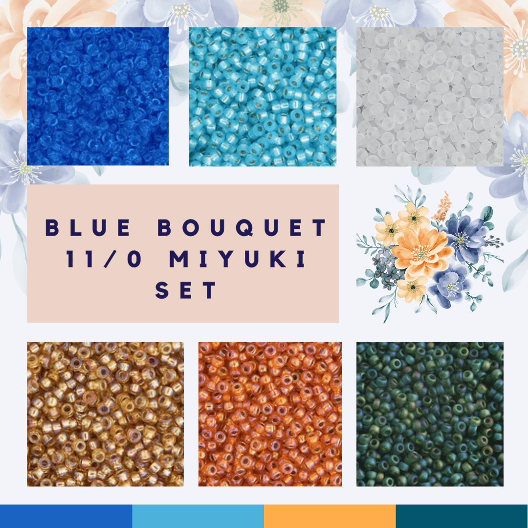 "Blue Bouquet" Set, 11/0 Miyuki Seed Beads, Set of 6 x 22g vials Promotions