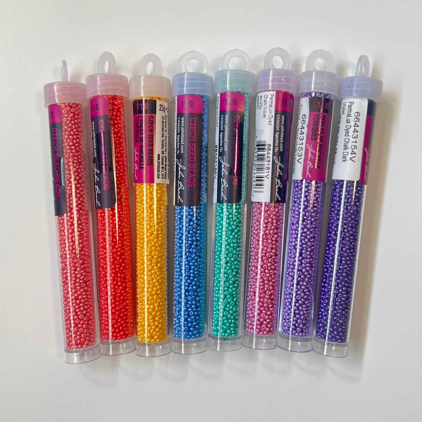 "Bold Pearl Summer" 8 x  11/0 PermaLux Dyed Chalk Set (22g), Promotions 11/0 Preciosa Seed Beads