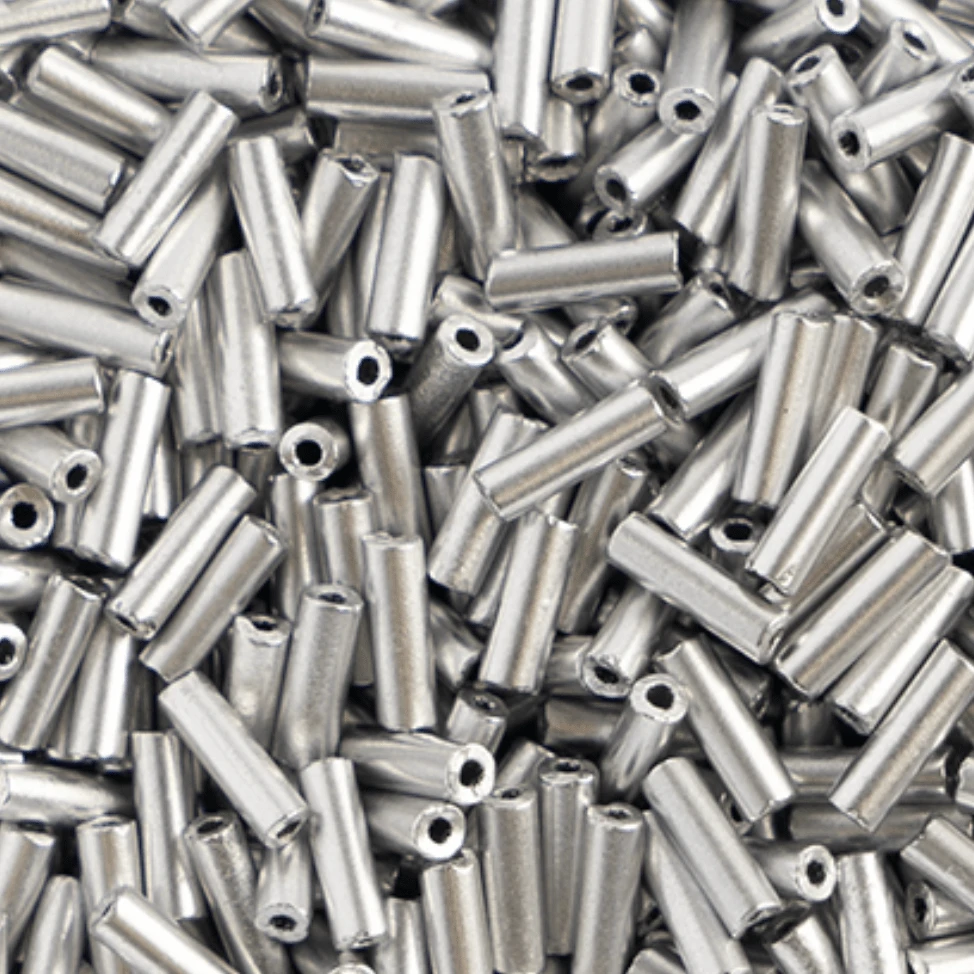 BUGLES - Metallic Silver  #3 (20g) *Rare* Bugles Beads