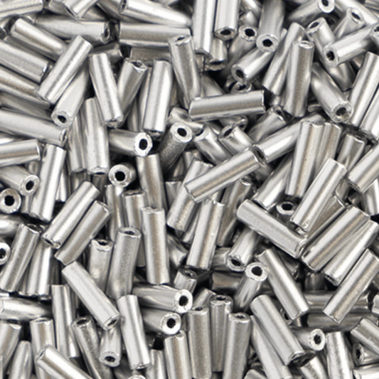 BUGLES - Metallic Silver  #3 (20g) *Rare* Bugles Beads