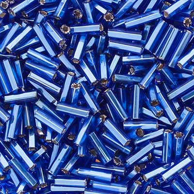 BUGLES Sapphire Silver Lined #3 (19g) Bugles Beads