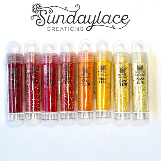 Burning Sunset 8 Delica Beads Set, Promotions Delica Beads