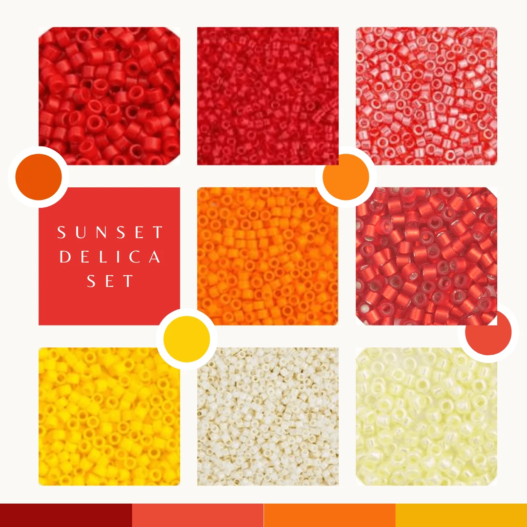 Burning Sunset 8 Delica Beads Set, Promotions Delica Beads