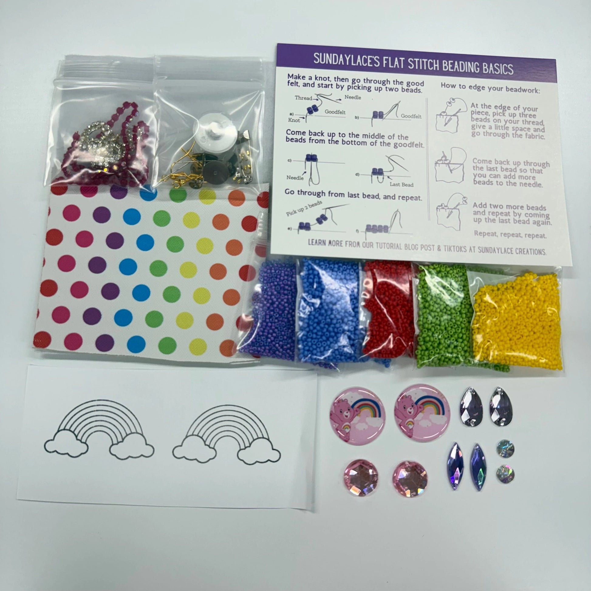 "Care Bear Stare 🌈" NEW Flat Stitch Beader Starter Kit, Promotions Promotions