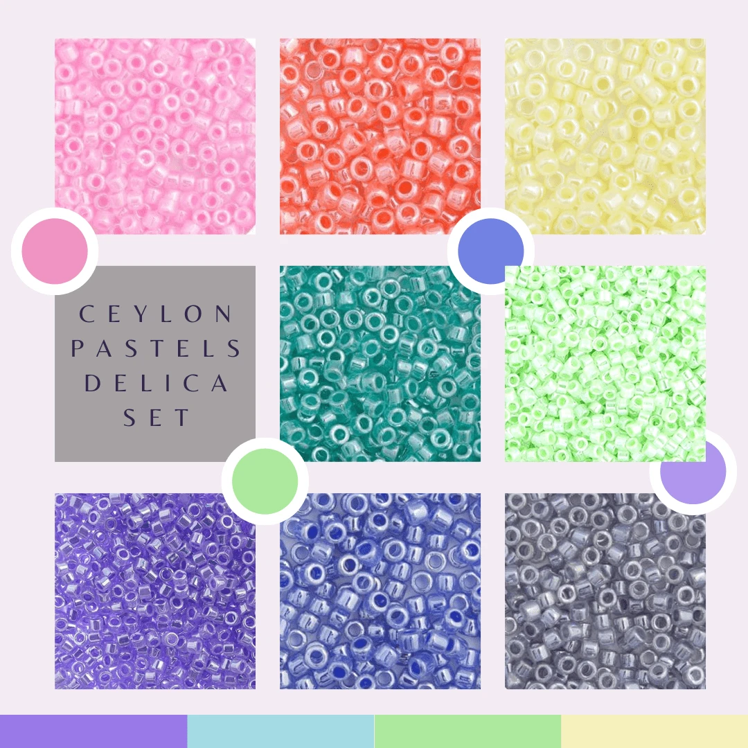 Ceylon Pastel Set, 8 Delica Beads Set, Spring Promotion Promotions