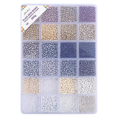 Champagne Glow Bead Box - 24 Colors Glass Seed Beads 8/0 - 300g, Promotions Promotion