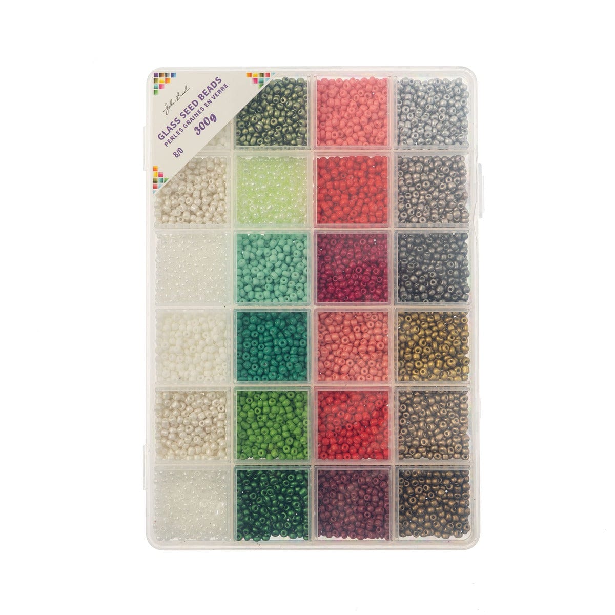 Christmas Bliss Bead Box - 24 Colors Glass Seed Beads 8/0 - 300g, Promotions Promotion