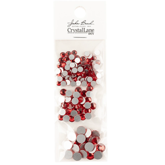 Crystal Lane DIY Flat Back Rhinestones Combo Light Siam ss16 -80pcs, ss20 -35pcs, ss30 -20pcs Glass Gems