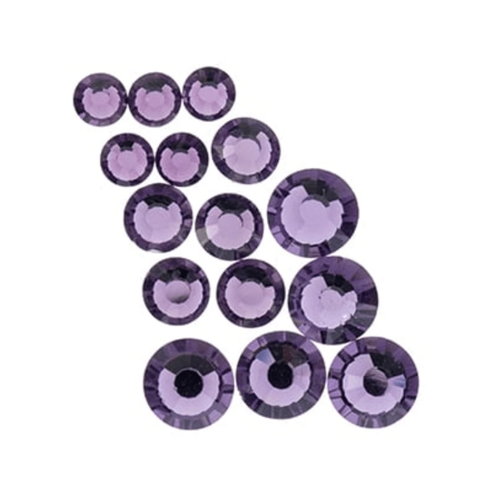 Crystal Lane DIY Flat Back Rhinestones Combo Light Violet ss16 -80pcs, ss20 -35pcs, ss30 -20pcs Glass Gems