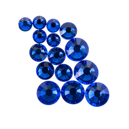 Crystal Lane DIY Flat Back Rhinestones Sapphie Blue ss16 -80pcs, ss20 -35pcs, ss30 -20pcs Glass Gems