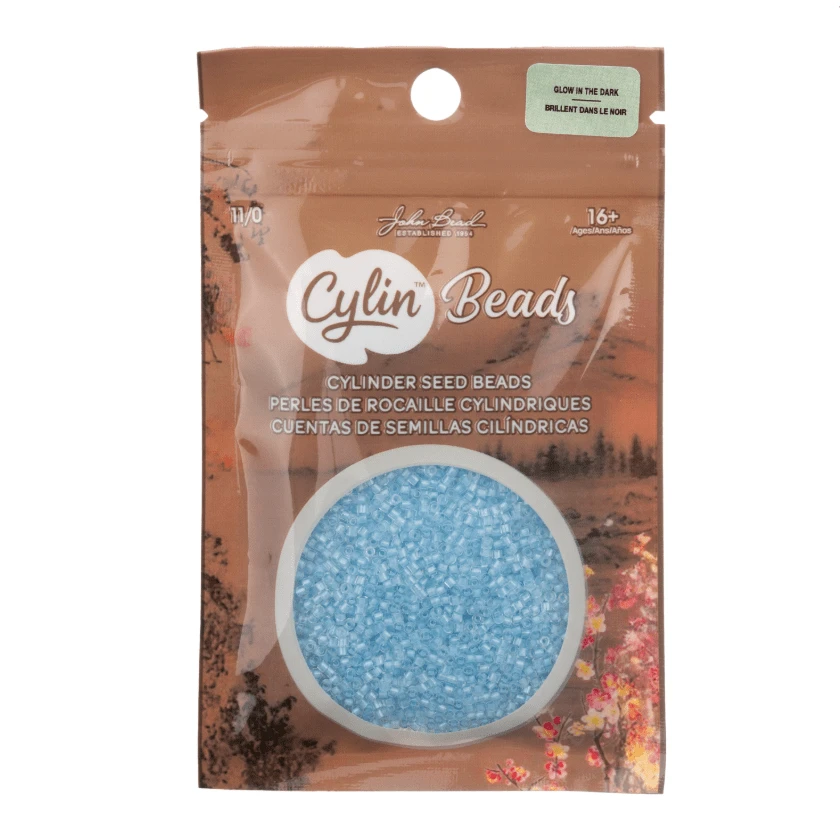Cylin Bead 11/0 25g Bag Glow in Dark - Blue Cylin Bead 11/0