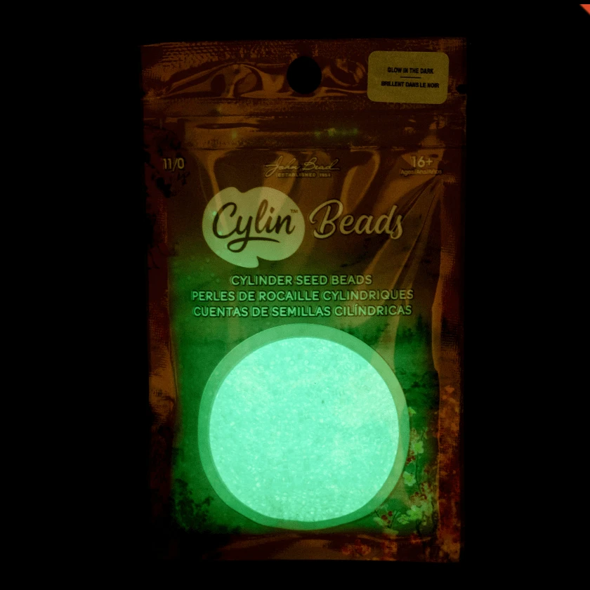 Cylin Bead 11/0 25g Bag Glow in Dark - Blue Cylin Bead 11/0