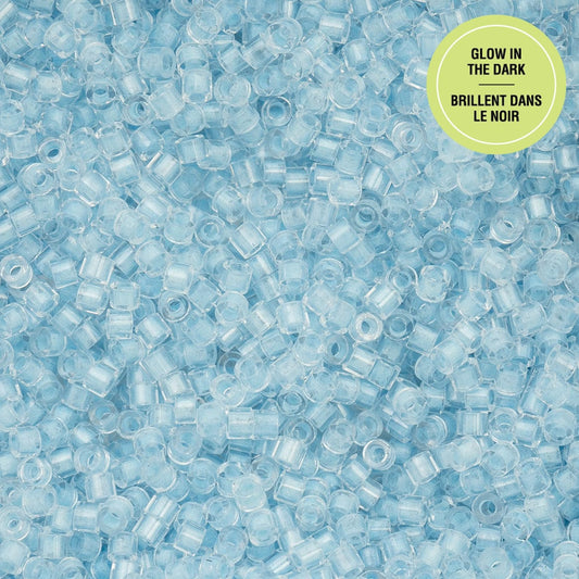 Cylin Bead 11/0 25g Bag Glow in Dark - Blue Cylin Bead 11/0