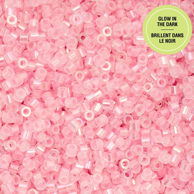 Cylin Bead 11/0 25g Bag Glow in Dark - Pink AB Cylin Bead 11/0